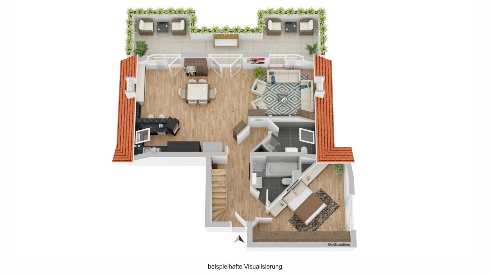 Tolle Maisonettewohnung mit schöner Dachterrasse